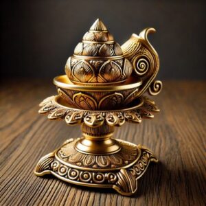 Enhance Your Puja Rituals with the MAYAPURI Brass Shankh Stand